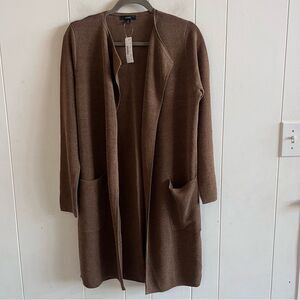 J. Crew Juliette Collarless Brown Sweater Blazer in Linen Blend NWT